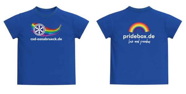 T- Shirt - Osnabrück Pride Größen M,L,XL - Farbe blau  -  5 Euro Spende an den CSD Osnabrück e.V. pro T-Shirt